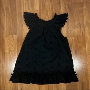 J. Crew Black Eyelet Ruffle Neck Blouse